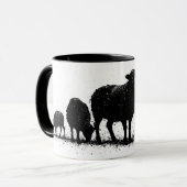 Orkney Sheep — Ink Silhouette Flock マグカップ (正面左)