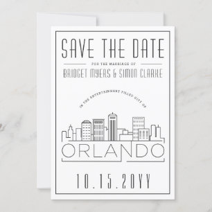 Orlando、Flのス結婚タイル化された救スカイライン – ザ・デイト 招待状