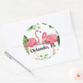 Orlando, FL- – ピンクのフラミンゴからの挨拶 ラウンドシール (封筒)