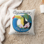 Orlando Floridaレトロなロゴを探索。 クッション (ブランケット)