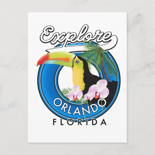 Orlando Floridaレトロなロゴを探索。 ポストカード (正面)