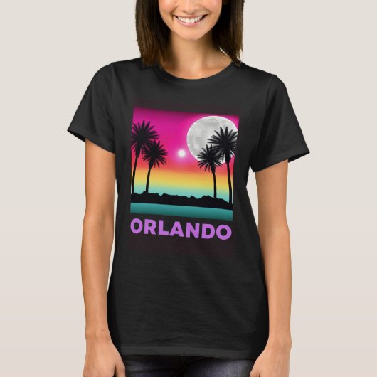 Orlando Florida Beach Retro Vacation Tシャツ (正面)