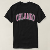 Orlando Florida FL Varsity Style Pink Tet Pullover Tシャツ (デザイン正面)