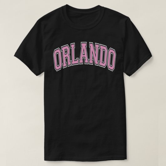 Orlando Florida FL Varsity Style Pink Tet Pullover Tシャツ (デザイン正面)