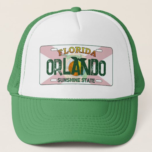 Orlando Florida flag license plate hat キャップ (正面)