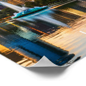 Orlando Florida Skyline Lake Eola Hot Air Balloon ポスター (角)