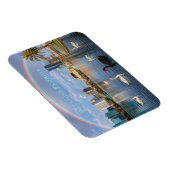 Orlando Florida Skyline Lake Eola Rainbow & Swans マグネット (右側)