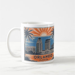 Orlando Florida Skyline Mid-Century Vintage Style コーヒーマグカップ
