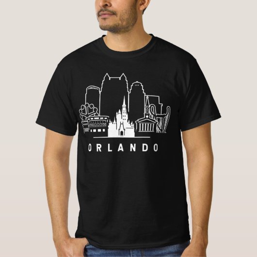 Orlando Florida Skyline - Vintage Distressed Tシャツ (正面)