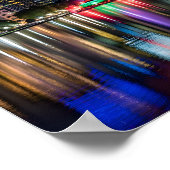 Orlando Florida Skyline with Lake Eola Fireworks ポスター (角)