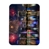 Orlando Florida Skyline with Lake Eola Fireworks マグネット (縦)