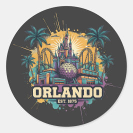 Orlando Florida T-Shirt | Sunshine State Travel  ラウンドシール
