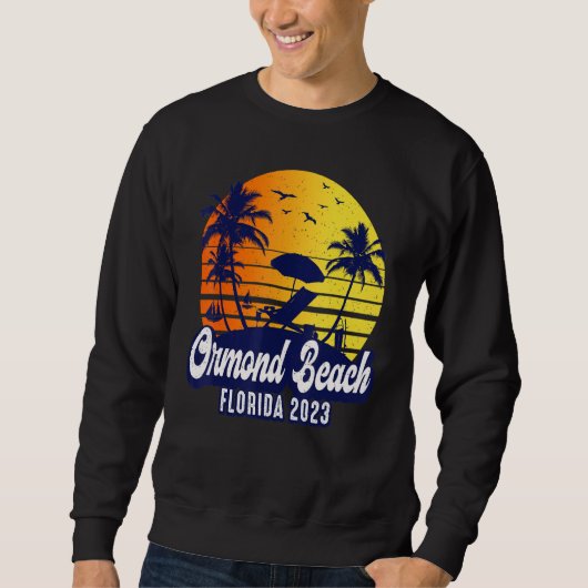 Ormond Beach 2023 Florida Sunset Beach Retro スウェットシャツ (正面)