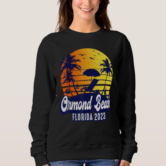 Ormond Beach 2023 Florida Sunset Beach Retro スウェットシャツ (正面)