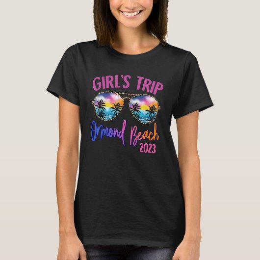 Ormond Beach 2023 Girls Trip Sunglasses Summer Gir Tシャツ (正面)