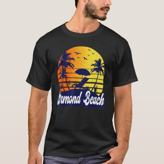 Ormond Beach Florida Sunset Beach Retro Tシャツ (正面)