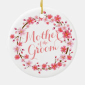 Ornamenを結婚している新郎の桜の母 セラミックオーナメント (裏面)