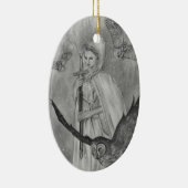 Ornament冬のフクロウの冬の女性 セラミックオーナメント (右)