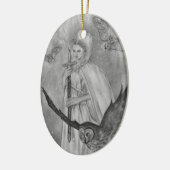Ornament冬のフクロウの冬の女性 セラミックオーナメント (左)