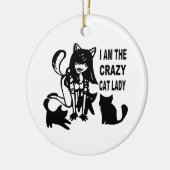 Ornament熱狂するな猫の女性 セラミックオーナメント (左)