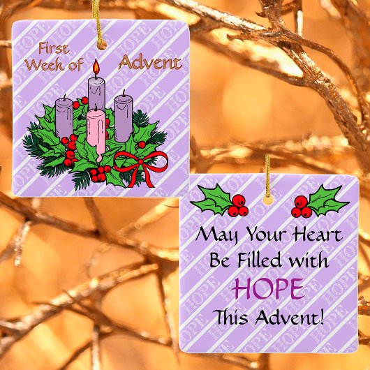 Ornament #1 of 4: 1st Week of Advent (HOPE) セラミックオーナメント