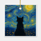Ornament Cat Starry Night Van Gogh  セラミックオーナメント (裏面)
