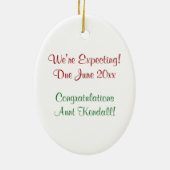 Ornament Christmas妊娠の発表の叔母さん セラミックオーナメント (裏面)