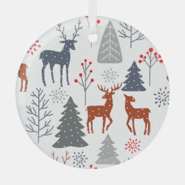 Ornament - Christmas Deer Tree Scandinavian ガラスオーナメント