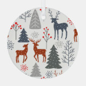 Ornament - Christmas Deer Tree Scandinavian ガラスオーナメント (裏面)