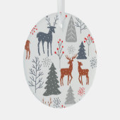 Ornament - Christmas Deer Tree Scandinavian ガラスオーナメント (正面右)