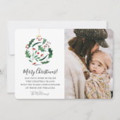Ornament Christmas Floral Ball Family Photo シーズンカード (正面)
