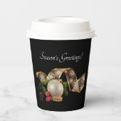 Ornament, Evergreen and Gold Ribbon Paper cup 紙コップ (裏面)