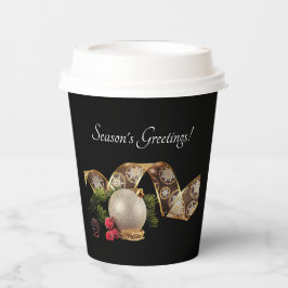 Ornament, Evergreen and Gold Ribbon Paper cup 紙コップ
