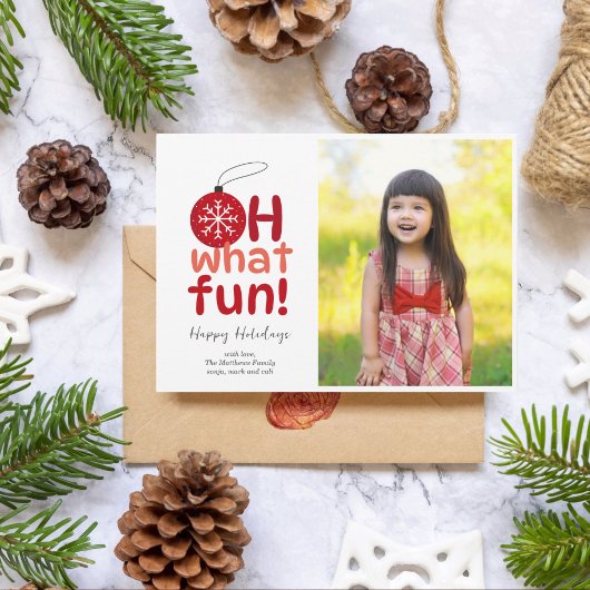 Ornament Fun Flat Holiday Card シーズンカード