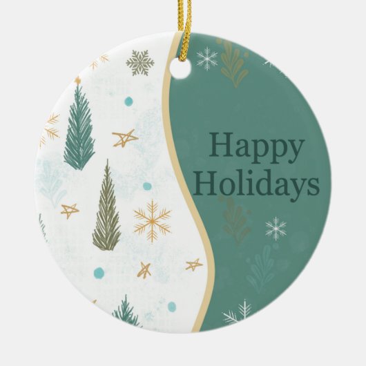 Ornament Happy Holidays  セラミックオーナメント (正面)