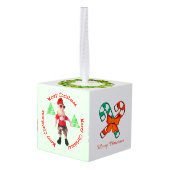 Ornament - Merry Christmas Santa and Tree キューブオーナメント (裏面アングル)