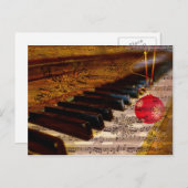 ornament rustic  piano teacher Christmas PostCard シーズンポストカード (正面/裏面)