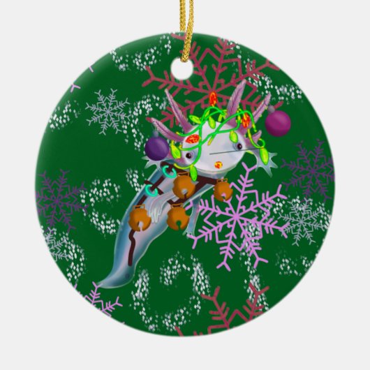 Ornament with axolotl セラミックオーナメント (正面)