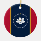 Ornament with flag of Mississippi State, USA セラミックオーナメント (正面)