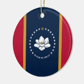 Ornament with flag of Mississippi State, USA セラミックオーナメント (左)