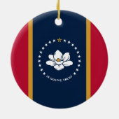 Ornament with flag of Mississippi State, USA セラミックオーナメント (裏面)