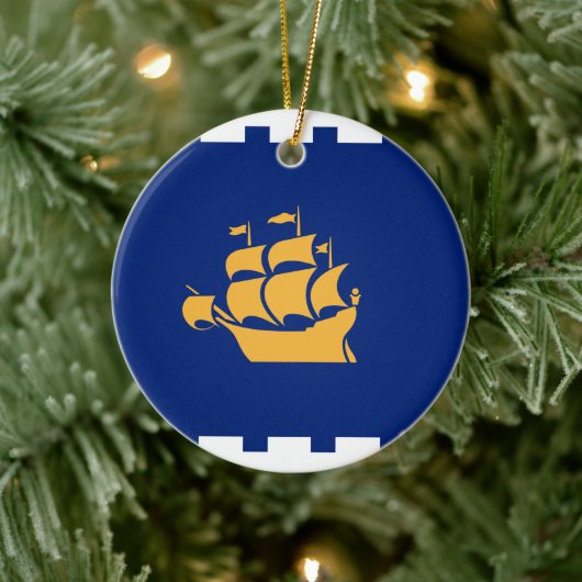 Ornament with flag of Quebec City, Canada セラミックオーナメント (ツリー)