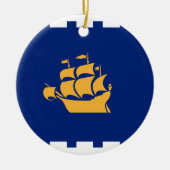 Ornament with flag of Quebec City, Canada セラミックオーナメント (正面)