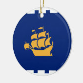 Ornament with flag of Quebec City, Canada セラミックオーナメント (左)