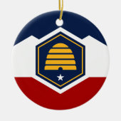 Ornament with flag of Utah, USA セラミックオーナメント (正面)