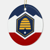 Ornament with flag of Utah, USA セラミックオーナメント (左)