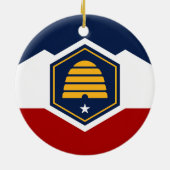 Ornament with flag of Utah, USA セラミックオーナメント (裏面)