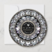Ornamental Aniversary Diamond Monogram 招待状 (正面)