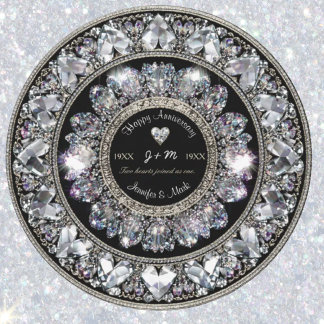 Ornamental Aniversary Diamond Monogram 招待状
