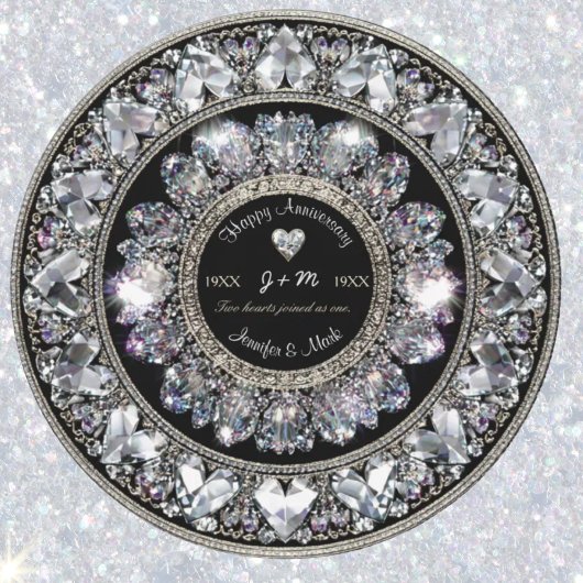 Ornamental Aniversary Diamond Monogram 招待状